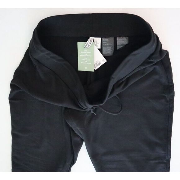 H&M 1128433 001 Womens Sz XL Black Basics Divided Straight-Cut Sweatpant Joggers - Picture 3 of 7